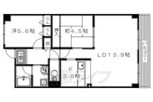 ヴィラージュ樟葉【402号室】の間取り