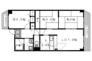 ヴィラージュ樟葉【401号室】の間取り