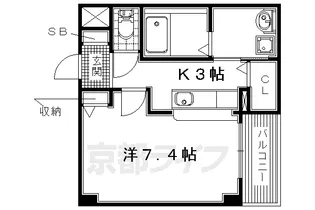 プリマベーラくずは【105号室】の間取り