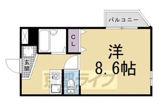 ライフハイム須賀【303号室】の間取り