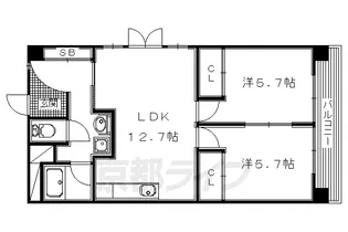 シャトータナカ【101号室】の間取り