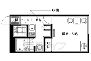 レオパレスプランタン壱番館【206号室】の間取り