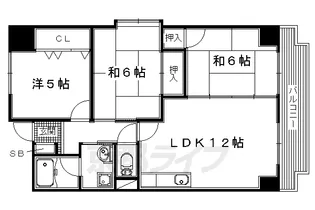 大阪府枚方市大垣内町3丁目【マンション】の間取り