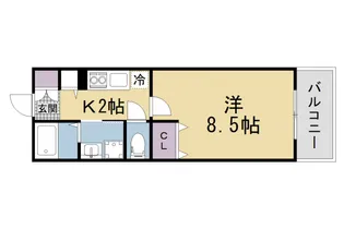 ヴァンヴェール枚方【305号室】の間取り