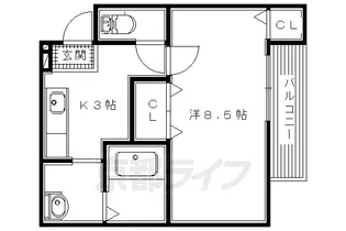フジパレス牧野Ⅲ番館【103号室】の間取り