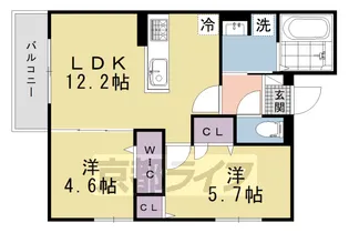 京都府京都市北区小山上初音町【アパート】の間取り