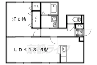 大阪府枚方市翠香園町【アパート】の間取り