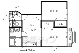 オリーブ長尾【102号室】の間取り