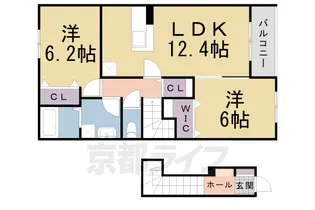 メルシー ボンジョルネ A棟【202号室】の間取り