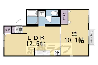 大阪府枚方市甲斐田東町【アパート】の間取り