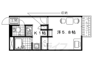レオパレスモンターニュ【206号室】の間取り