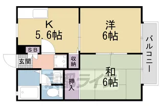 2DKの間取り画像