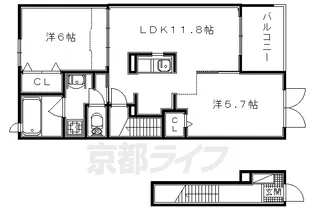 ビエント【202号室】の間取り