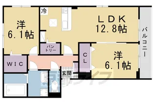 ラ ヴィータ リッカ【103号室】の間取り