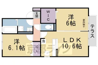 GREENVALLEY香里ヶ丘 A棟【105号室】の間取り