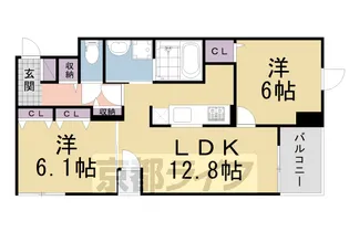 大阪府枚方市北中振1丁目【マンション】の間取り