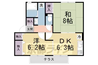プランドール南楠葉 B棟【103号室】の間取り