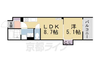 ラモーナ藤阪元町【302号室】の間取り