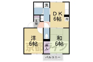 ボンジュール岡山手1番館【201号室】の間取り