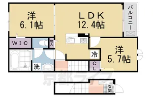 エスポワール下赤田【203号室】の間取り