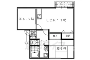 フレグランス祝園【207号室】の間取り