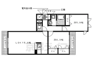 ホワイトヒルズ【203号室】の間取り