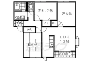 スリーゼハイツB【101号室】の間取り