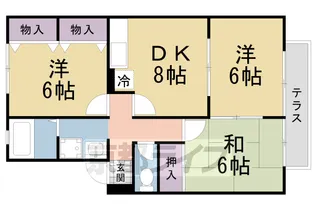 京都府木津川市梅美台7丁目【アパート】の間取り