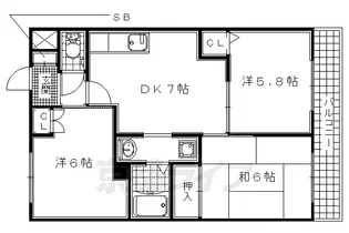 ハニーロイヤル【303号室】の間取り