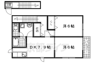 クレール【202号室】の間取り