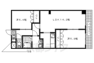カサ フェルメール【206号室】の間取り