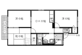 ビューテラス【A202号室】の間取り