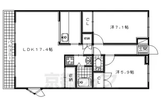 京都府木津川市梅美台1丁目【マンション】の間取り