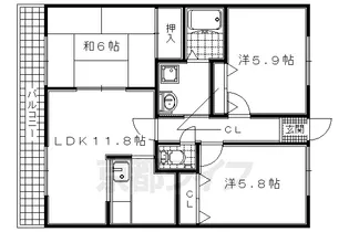 グランファミーユD−アムール【206号室】の間取り