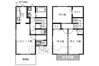 京都府木津川市州見台7丁目【アパート】の間取り