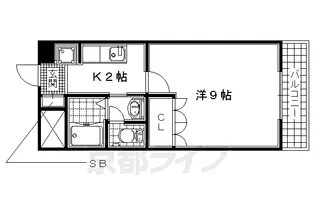 コンフォール祝園Ⅱ【403号室】の間取り