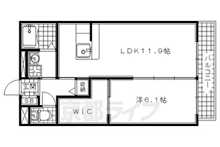 ヴィラーチェ船屋【201号室】の間取り