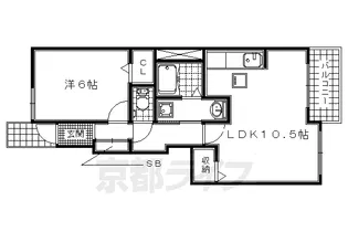 エスポワール梅美台【106号室】の間取り