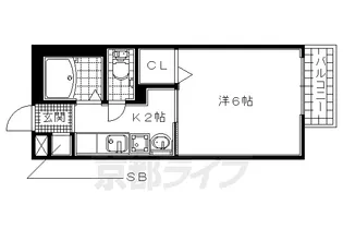 ルミエール(木津川)【102号室】の間取り