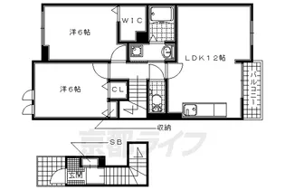 京都府木津川市梅美台2丁目【アパート】の間取り