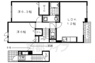 2LDKの間取り画像