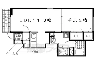 HUS north【101号室】の間取り