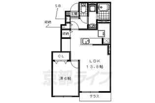1LDKの間取り画像