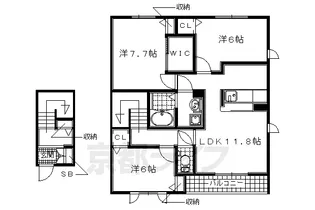 アシスト木津【B201号室】の間取り