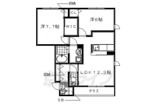アシスト木津【B103号室】の間取り