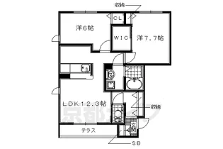 アシスト木津【B105号室】の間取り