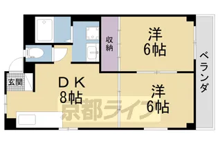 エミエール山田川【202号室】の間取り