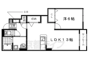コンフォール州見台7番館【105号室】の間取り