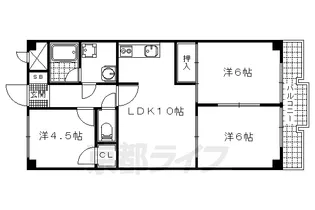 ハイツ山科【305号室】の間取り