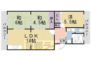 メゾン勧修【406号室】の間取り